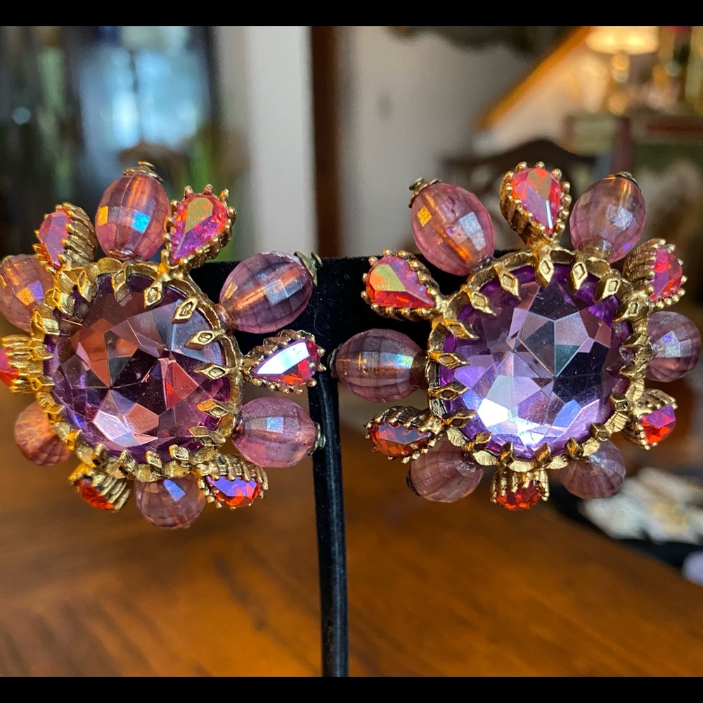 Jay Strongwater Earrings: Purple/Lavender/Firepin… - image 3